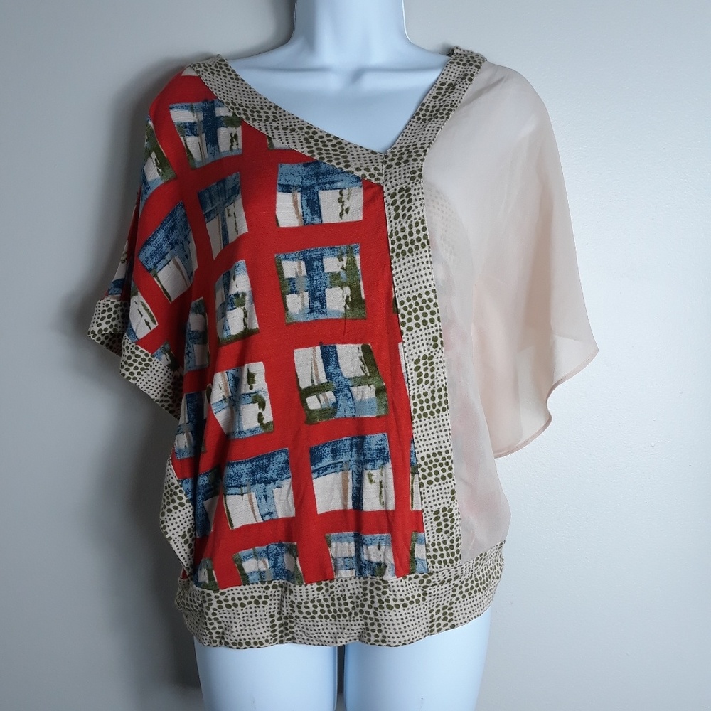 Anthropologie| Vanessa Virginia Mixed Media Top